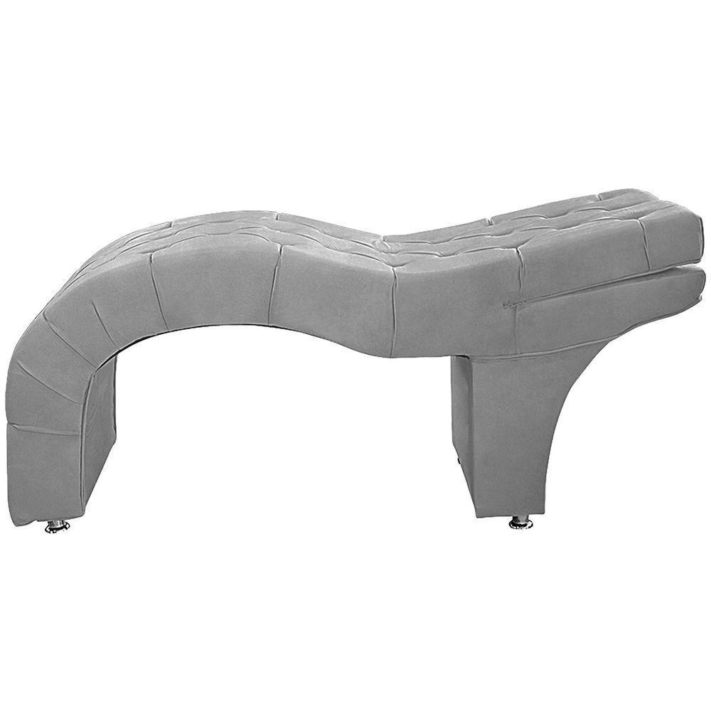 Maca Estofada Capitone Reclinável Julia Para Estetica Facial Sombrancelha E Cílios Suede Cor Cinza Claro - 5