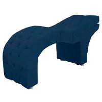 Maca Estofada Capitone Reclinável Julia Para Estetica Facial Sombrancelha E Cílios Suede Cor Azul Marinho - 7