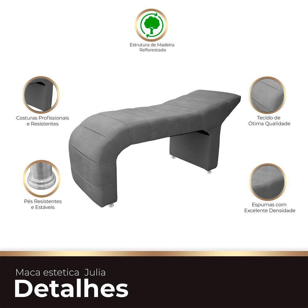 Maca Estofada Julia Para Estetica Facial Sombrancelha E Cilios Suede Cinza - 2