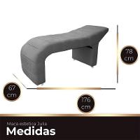 Maca Estofada Julia Para Estetica Facial Sombrancelha E Cilios Suede Cinza - 3