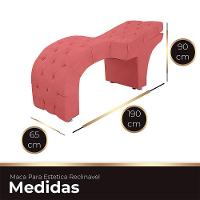 Maca Estofada Capitone Reclinável Julia Para Estetica Facial Sombrancelha E Cílios Suede Cor Rose - 3