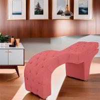 Maca Estofada Capitone Reclinável Julia Para Estetica Facial Sombrancelha E Cílios Suede Cor Rose - 6