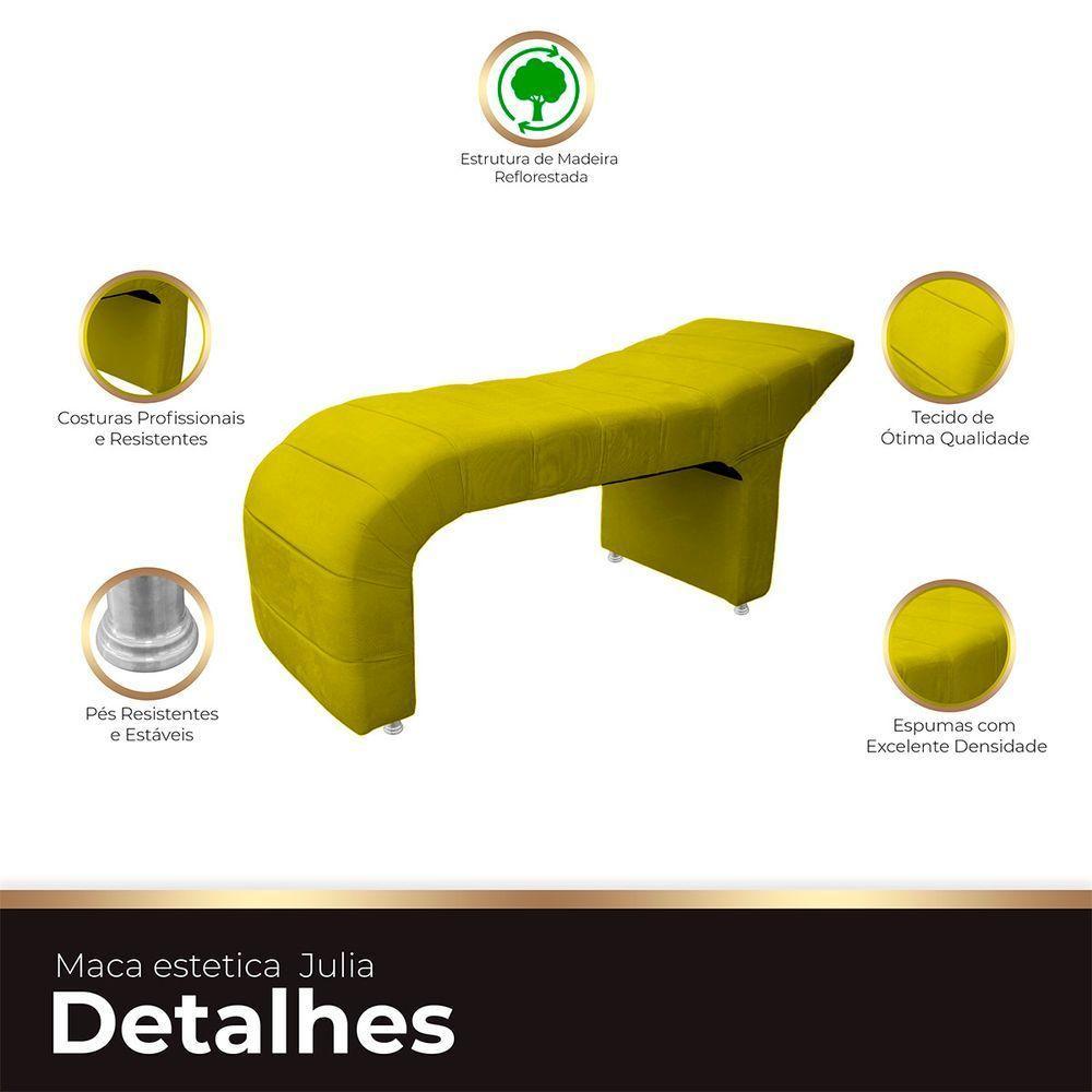 Maca Estofada Julia Para Estetica Facial Sombrancelha E Cilios Suede Cor Amarelo - 2