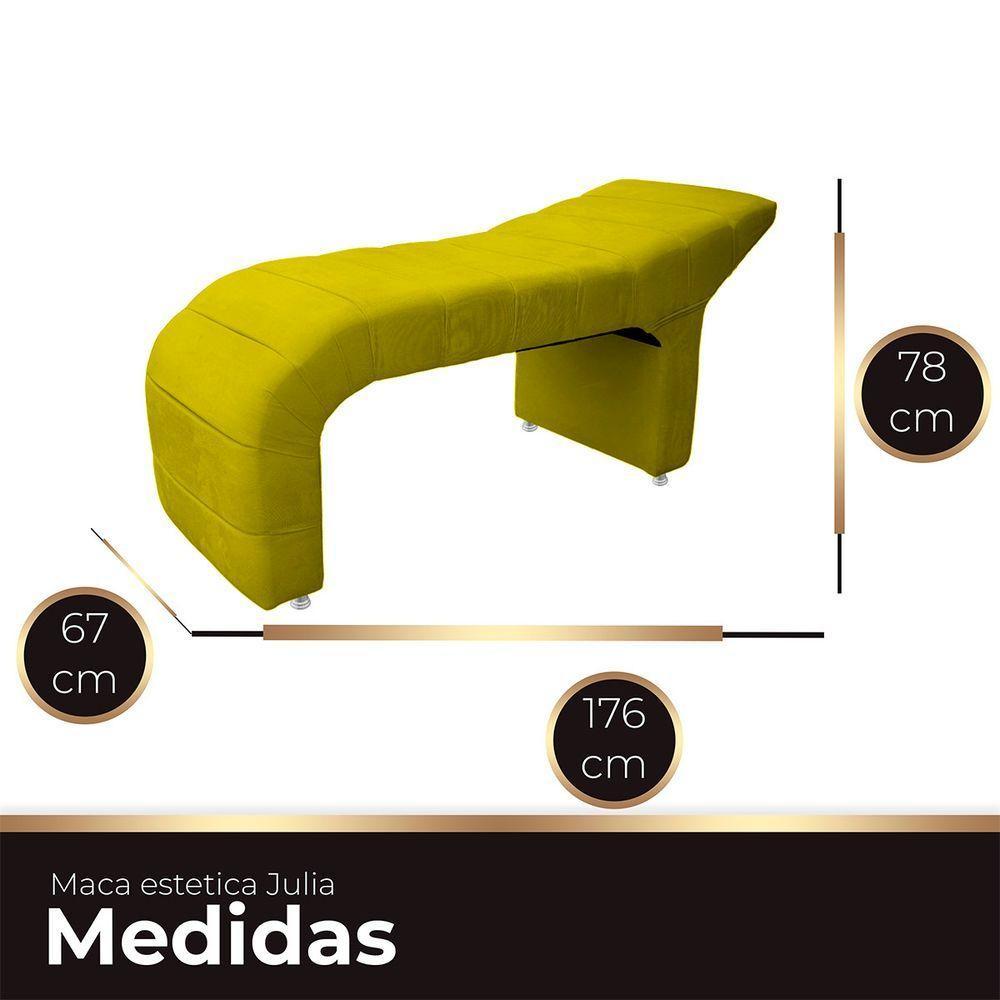 Maca Estofada Julia Para Estetica Facial Sombrancelha E Cilios Suede Cor Amarelo - 3