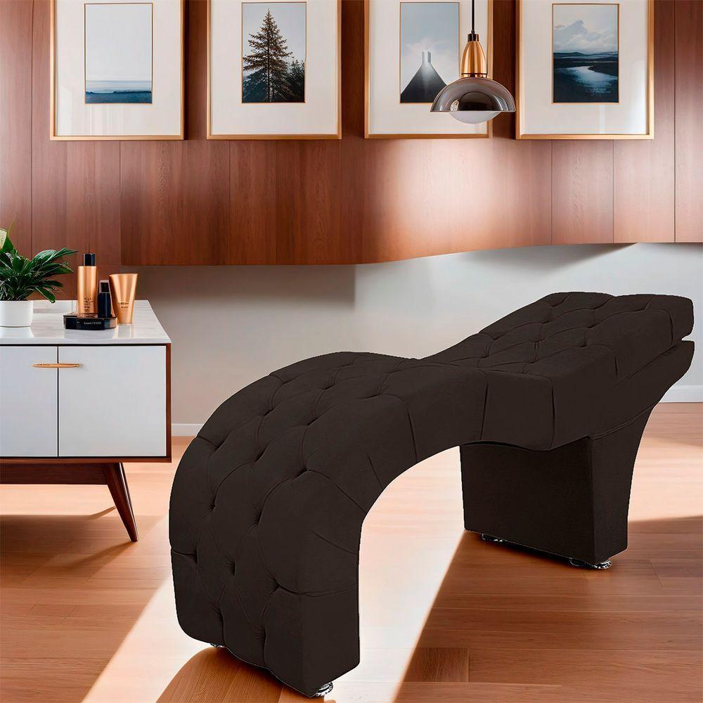 Maca Estofada Capitone Reclinável Julia Para Estetica Facial Sombrancelha E Cílios Suede Cor Marrom - 6