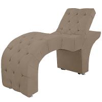 Maca Estofada Capitone Reclinável Julia Para Estetica Facial Sombrancelha E Cílios Suede Cor Capuccino - 1