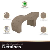 Maca Estofada Capitone Reclinável Julia Para Estetica Facial Sombrancelha E Cílios Suede Cor Capuccino - 2