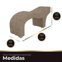 Maca Estofada Capitone Reclinável Julia Para Estetica Facial Sombrancelha E Cílios Suede Cor Capuccino - 3