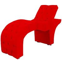 Maca Estofada Capitone Reclinável Julia Para Estetica Facial Sombrancelha E Cílios Suede Cor Vermelho - 1