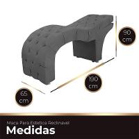 Maca Estofada Capitone Reclinável Julia Para Estetica Facial Sombrancelha E Cílios Suede Cor Cinza Chumbo - 3