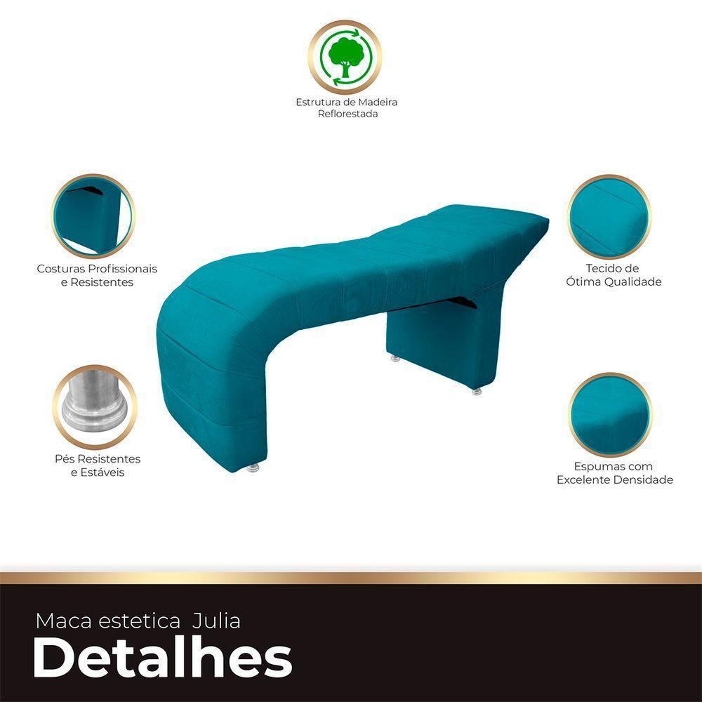 Maca Estofada Julia Para Estetica Facial Sombrancelha E Cilios Suede Cor Azul Claro - 2