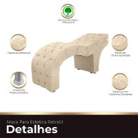 Maca Estofada Capitone Reclinável Julia Para Estetica Facial Sombrancelha E Cílios Suede Bege - 2