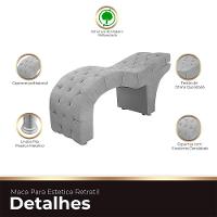 Maca Estofada Capitone Reclinável Julia Para Estetica Facial Sombrancelha E Cílios Suede Cinza - 2