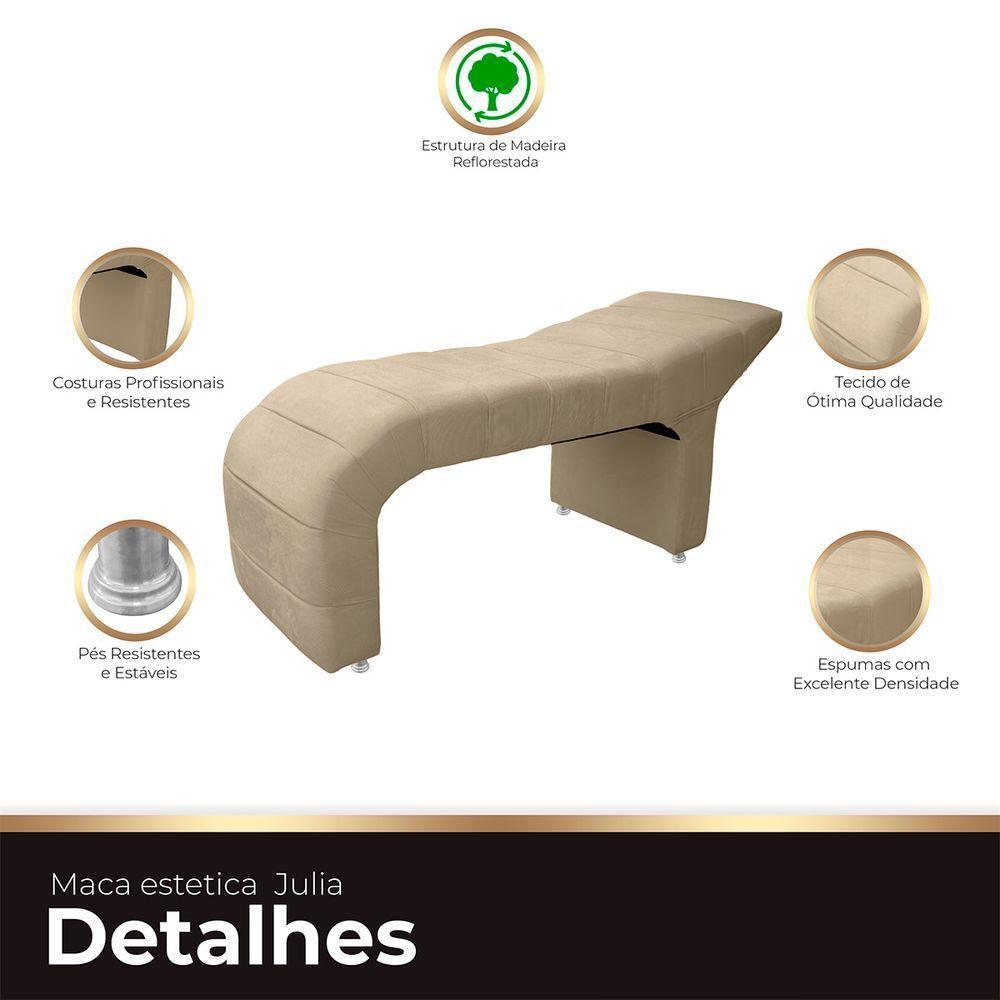 Maca Estofada Julia Para Estetica Facial Sombrancelha E Cilios Suede Cor Bege - 2