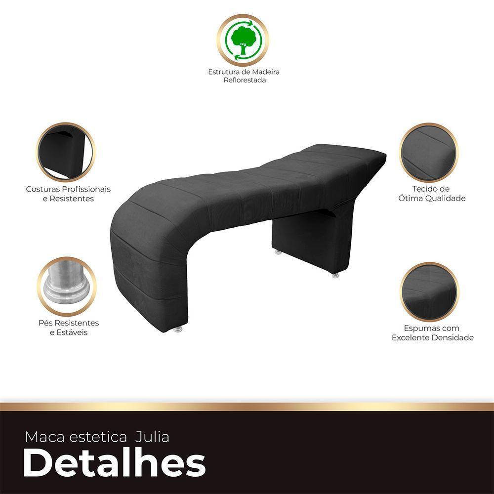 Maca Estofada Julia Para Estetica Facial Sombrancelha E Cilios Suede Cor Cinza Chumbo - 2