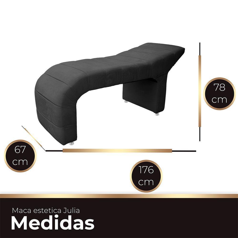 Maca Estofada Julia Para Estetica Facial Sombrancelha E Cilios Suede Cor Cinza Chumbo - 3