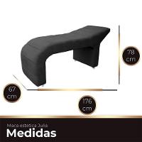 Maca Estofada Julia Para Estetica Facial Sombrancelha E Cilios Suede Cor Cinza Chumbo - 3