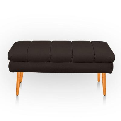 Puff Aparador Estofado Italy Decorativo Veludo Cor Marrom