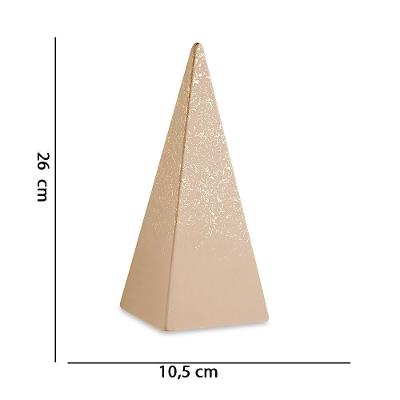 Enfeite Em Cimento Nude E Dourado 26x10,5cm