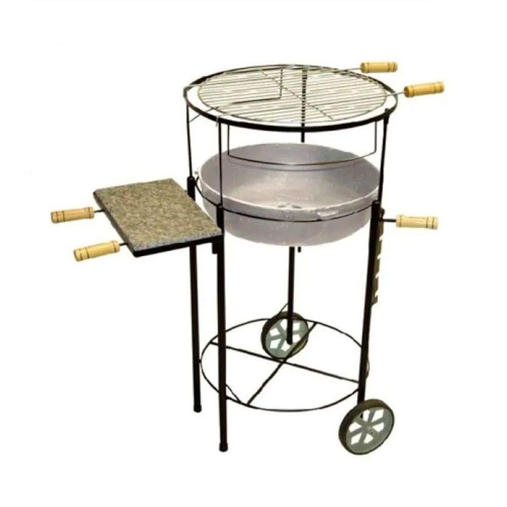Churrasqueira Redonda Carrinho Regulável Bojo em Alumínio - 1