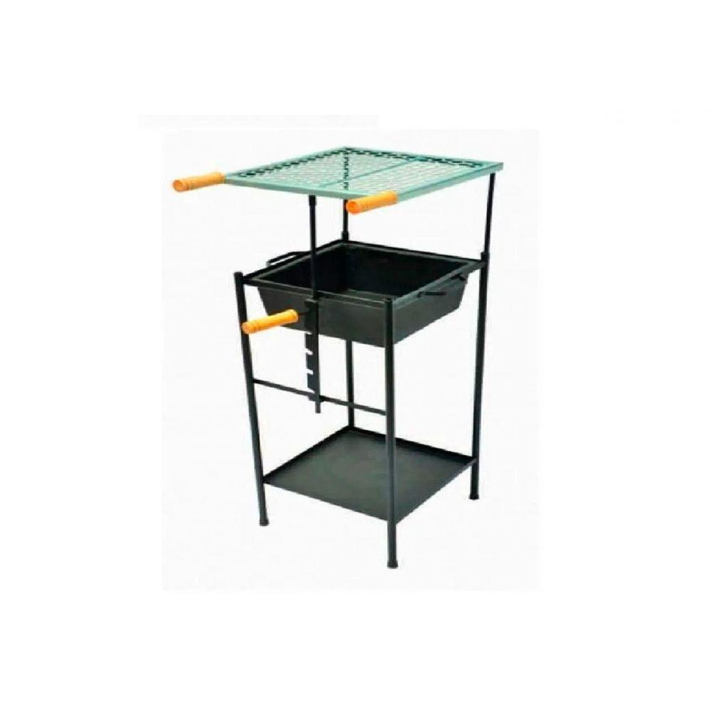 Churrasqueira Quadrada Alta Regulável com Grelha Tabuleiro - 2