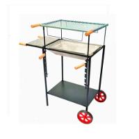 Churrasqueira Carrinho Regulável com Bojo em Alumínio - 1