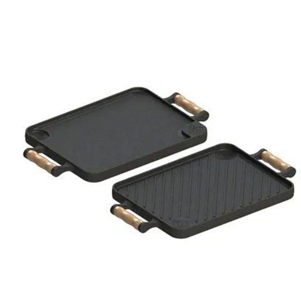 Bifeteira Chapa Dupla Face Em Ferro Fundido 23x28 Cm - 1