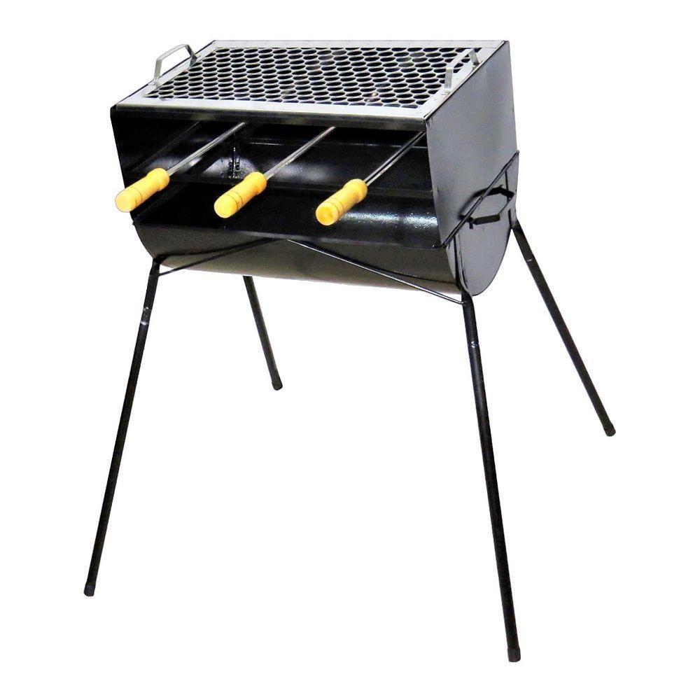 Churrasqueira Espetinho E Pé Fe 1 Grelha 3 Espeto 83x44x30cm - 1