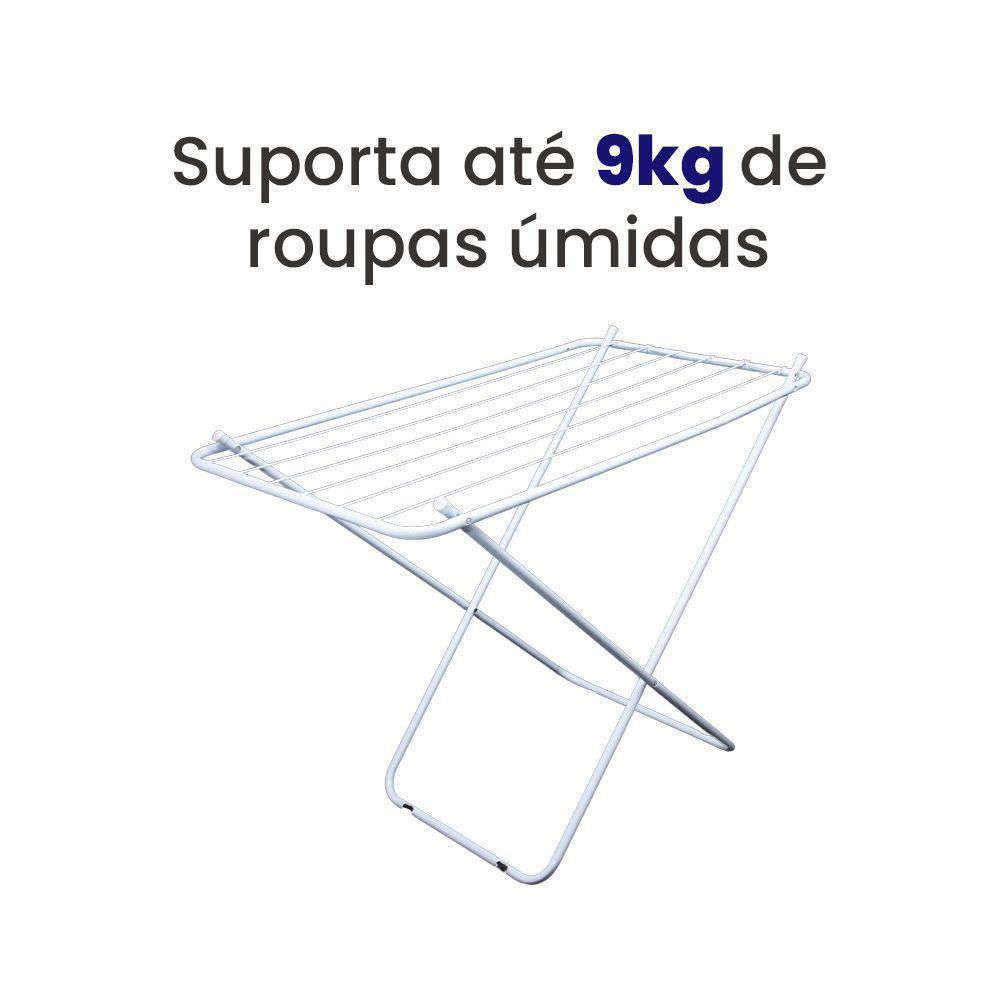 Varal De Chão Sem Abas Retrátil Dobrável Reforçado Branco 100 Cm - Gudim - 5