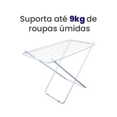Varal De Chão Sem Abas Retrátil Dobrável Reforçado Branco 100 Cm - Gudim