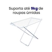 Varal De Chão Sem Abas Retrátil Dobrável Reforçado Branco 100 Cm - Gudim - 5