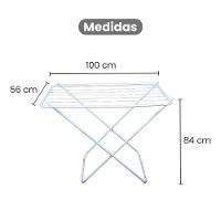 Varal De Chão Sem Abas Retrátil Dobrável Reforçado Branco 100 Cm - Gudim - 6