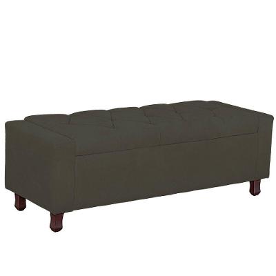 Calçadeira Baú Casal King Size Estofada Valencia Veludo Cor Tabaco