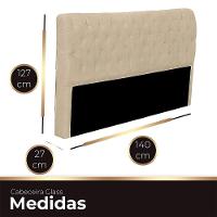 Cabeceira Casal Estofada Para Cama Box Glass Veludo Bege - 2