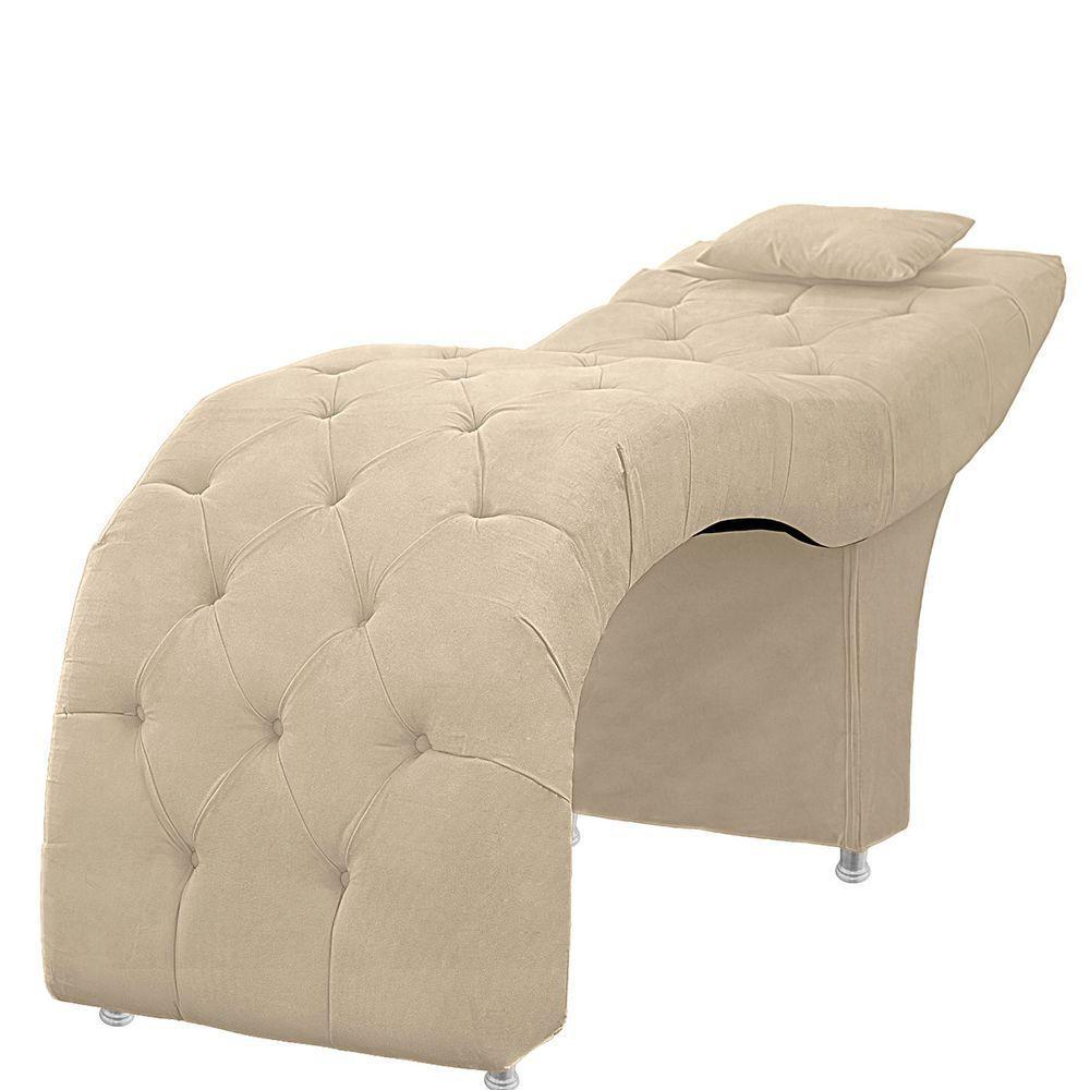 Maca Estofada Capitone Julia Para Estetica Facial Sombrancelha E Cilios Suede Bege - 5