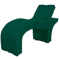 Maca Estofada Capitone Reclinável Julia Para Estetica Facial Sombrancelha E Cílios Suede Cor Verde Esmeralda - 1