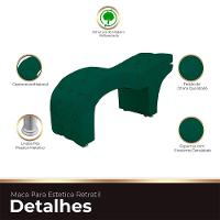 Maca Estofada Capitone Reclinável Julia Para Estetica Facial Sombrancelha E Cílios Suede Cor Verde Esmeralda - 2