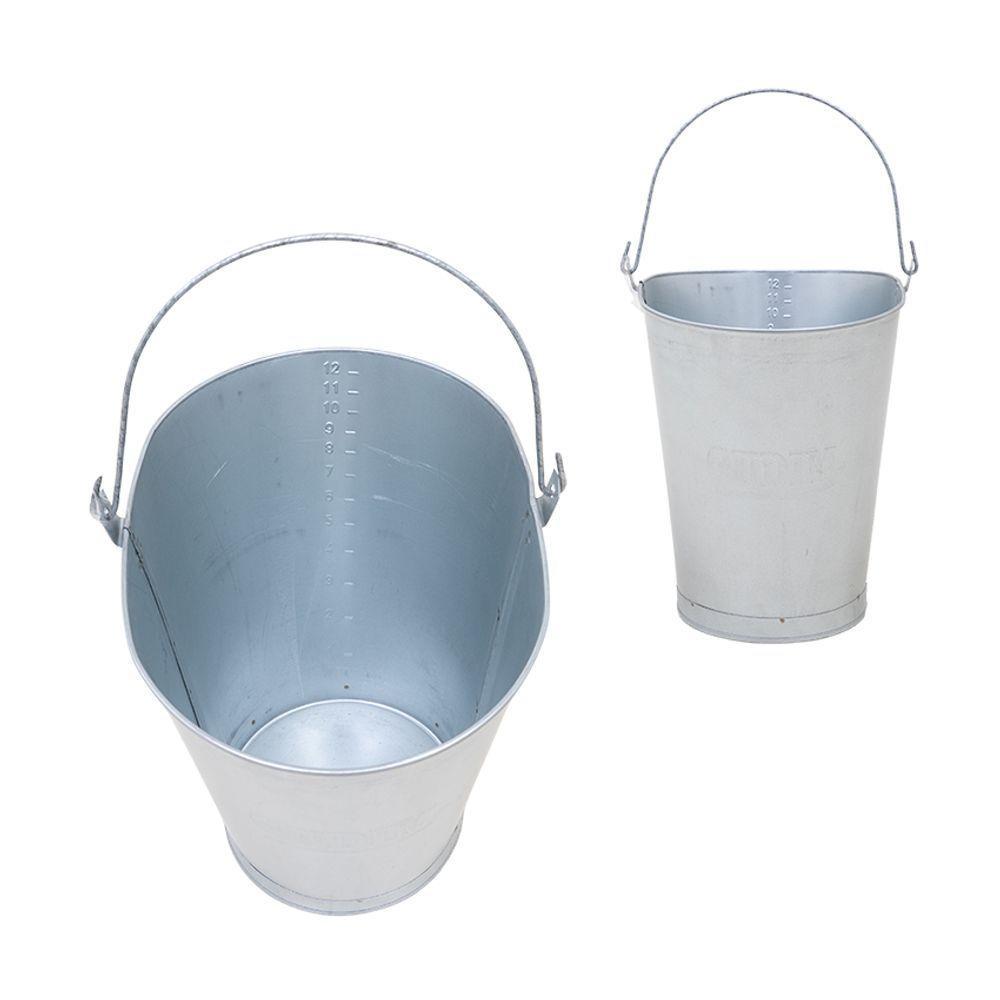 Balde Ordenha Tirar Leite 5 Litros Aço Galvanizado Graduado Durável - Gudim - 1