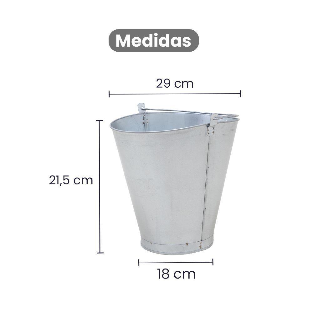 Balde Ordenha Tirar Leite 5 Litros Aço Galvanizado Graduado Durável - Gudim - 5