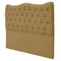 Cabeceira Casal King Size Estofada Para Cama Box Dunas Veludo Bege Escuro - 5
