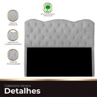 Cabeceira Casal Queen Estofada Para Cama Box Verona Veludo Cor Cinza Claro - 2
