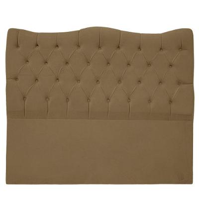 Cabeceira Casal King Size Estofada Para Cama Box Dunas Veludo Cor Capuccino
