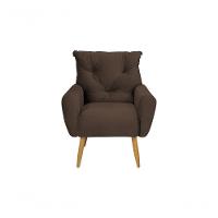 Poltrona Decorativa Para Denver Veludo Matrix - Marrom Marrom - 5
