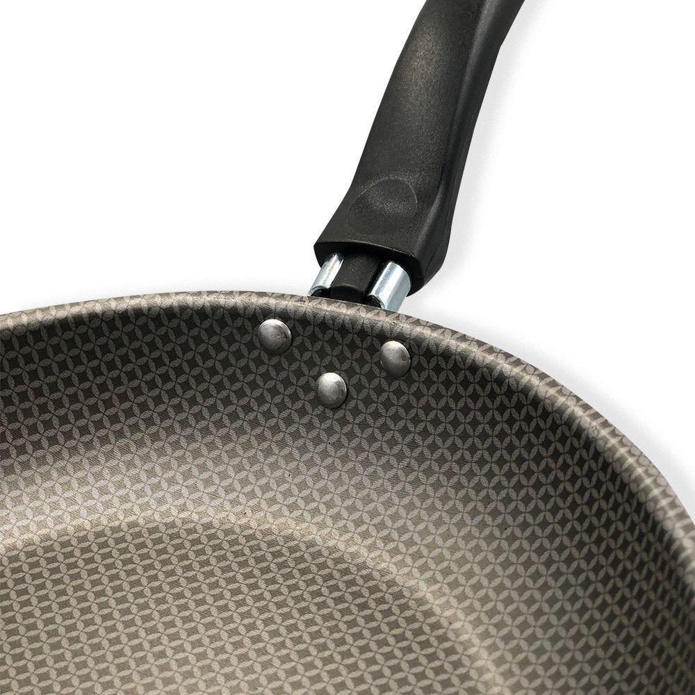 Frigideira Antiaderente Para Fritar Bife Ovo Hamburguer Peixe Kit Com 3 Unidades Vermelho Cereja - 2