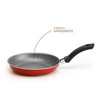 Frigideira Antiaderente Para Fritar Bife Ovo Hamburguer Peixe Kit Com 3 Unidades Vermelho Cereja