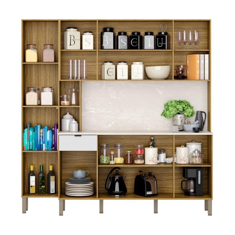 Armario De Cozinha Compacta 9 Portas 1 Gaveta Pulse - Freijó/artico/riscatto Freijó Freijó/artico/riscatto Freijó - 5