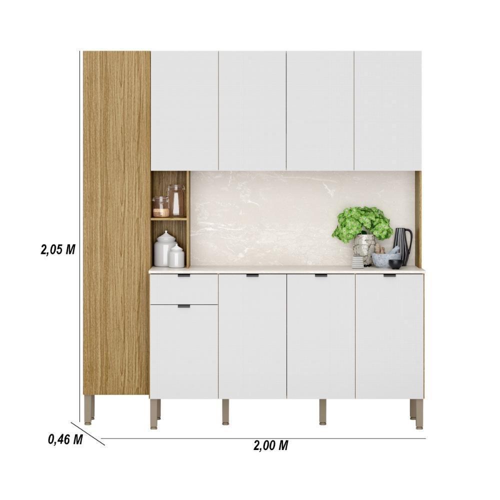 Armario De Cozinha Compacta 9 Portas 1 Gaveta Pulse - Freijó/artico/riscatto Freijó Freijó/artico/riscatto Freijó - 6