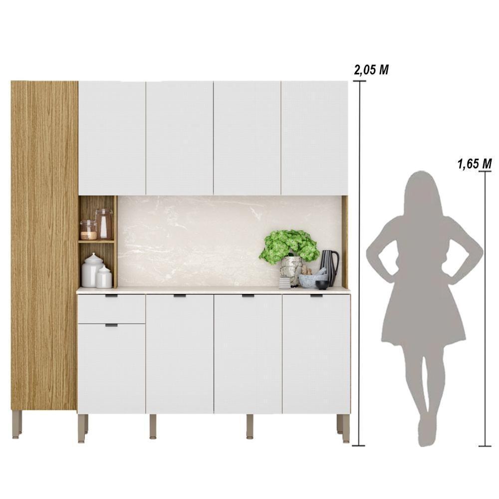 Armario De Cozinha Compacta 9 Portas 1 Gaveta Pulse - Freijó/artico/riscatto Freijó Freijó/artico/riscatto Freijó - 7