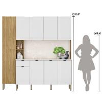 Armario De Cozinha Compacta 9 Portas 1 Gaveta Pulse - Freijó/artico/riscatto Freijó Freijó/artico/riscatto Freijó - 7