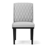 Cadeira Sala De Jantar Base Madeira Preto Kit 10 Sofia Suede D03 - D'rossi Cor Cinza - 3